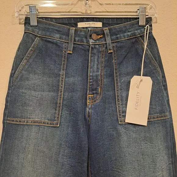 Fidelity Anthropologie Joni Jeans Crete Blue Stretch Women's 26 Made In USA - Picture 5 of 14